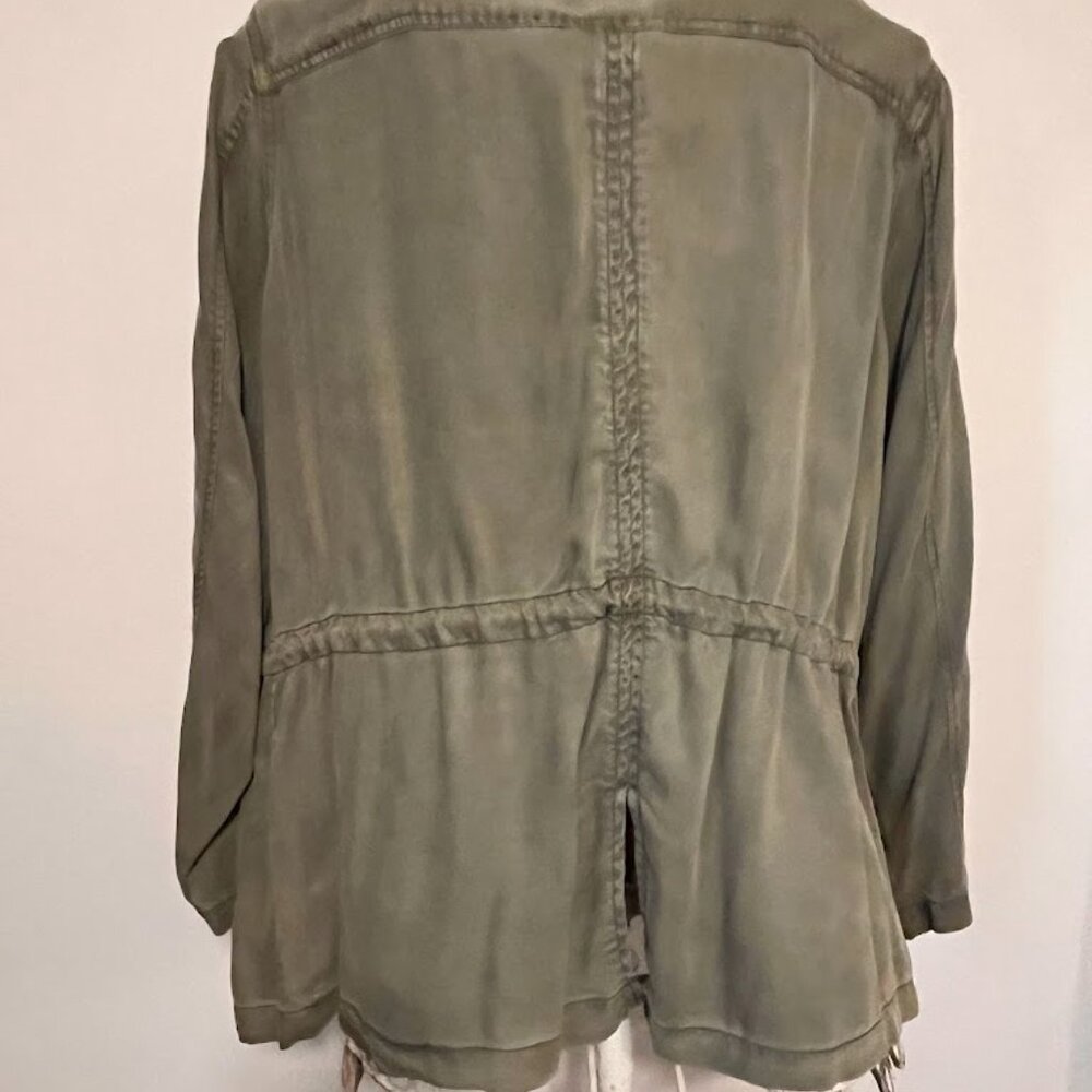 Olive Green Drape-Front Spring Jacket - image 2